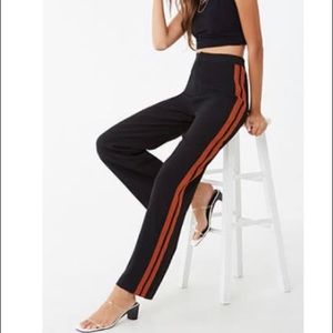 Side- striped high waisted wide leg pants 2X12